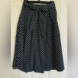 B&W polka dot dressy skirt with bow
